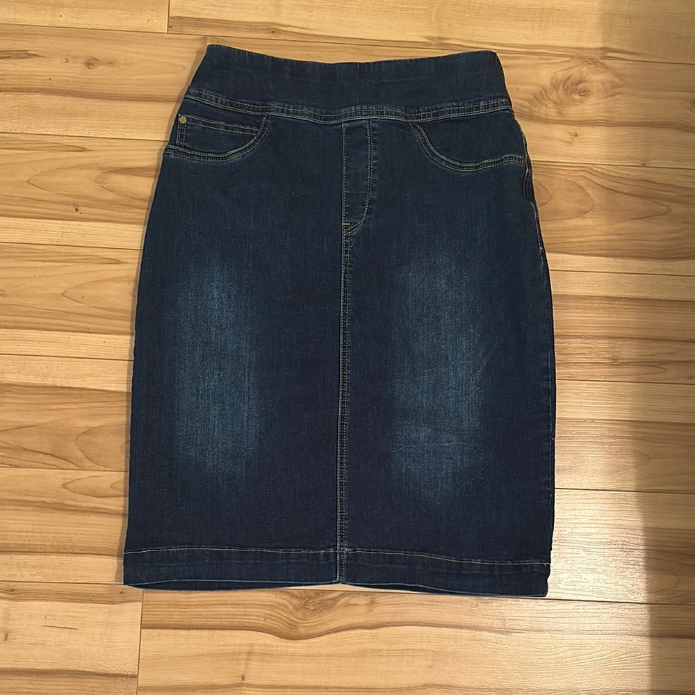 Blue Knee-Length Pencil Skirt Casual Denim
